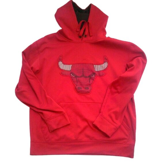 Vintage Chicago Bulls NBA Red Hoodie Y2K NBA Chicago Bulls Sweatshirt Size Med - Picture 1 of 7